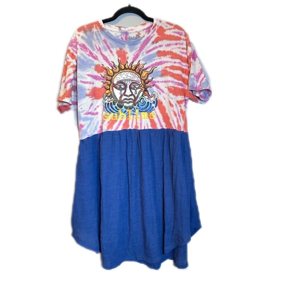 Sublime dress up cycle tie dye sun sheer bottom gauze like material
